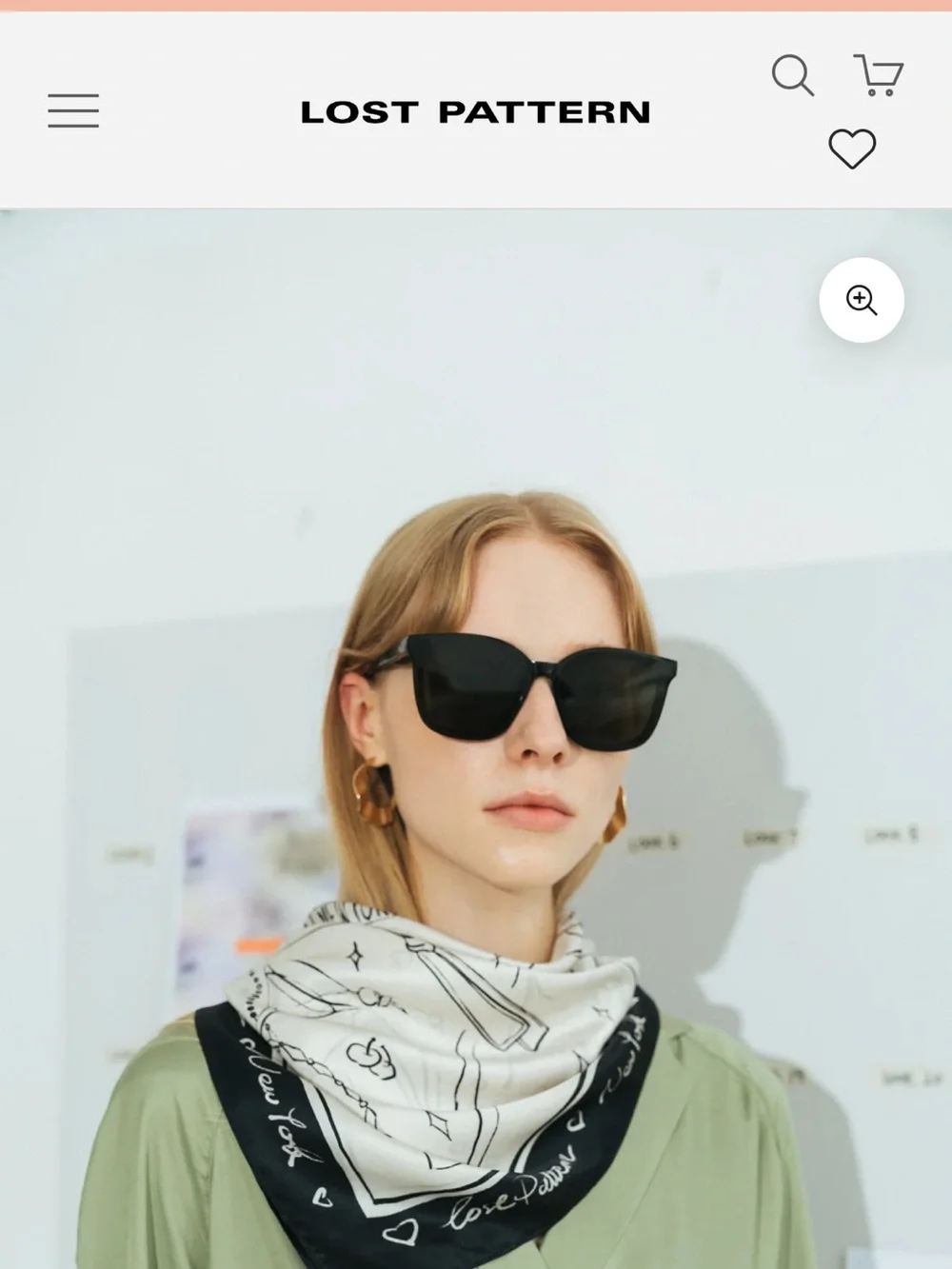 Lost Pattern Classic Black & White silk Scarf -